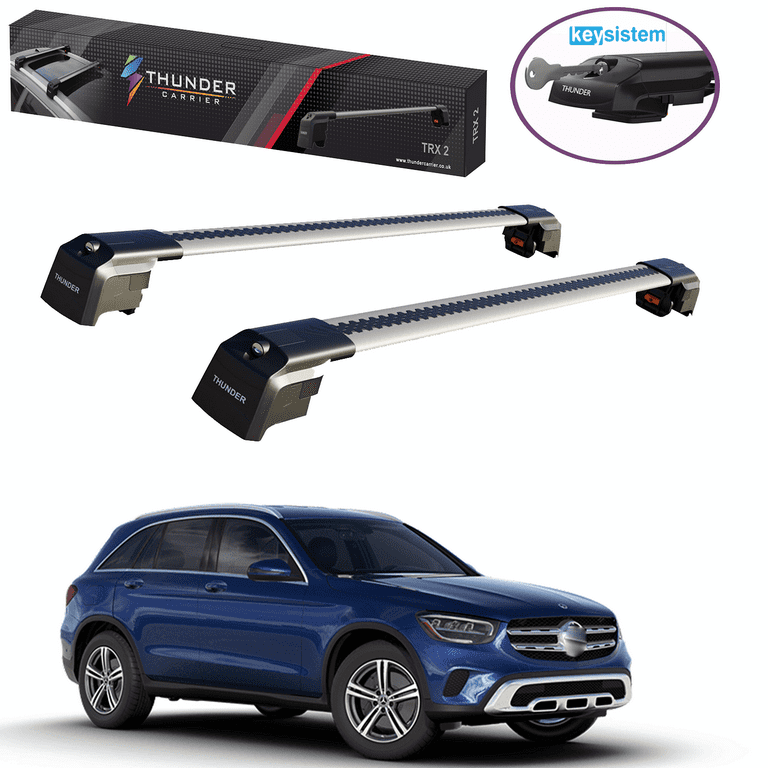 Roof Rack Cross Bars fit for Mercedes-Benz GLC X253 2016-2022 Silver  Aluminum Cross Bar Replacement for Rooftop Cargo Carrier Bag Luggage Kayak  Canoe