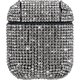 thumbnail image 2 of Funda para auriculares intermitente (plateada) para AirPods, funda protectora rígida de lujo con diamantes brillantes, compatible con auriculares Apple AirPods 1/2, 2 of 5