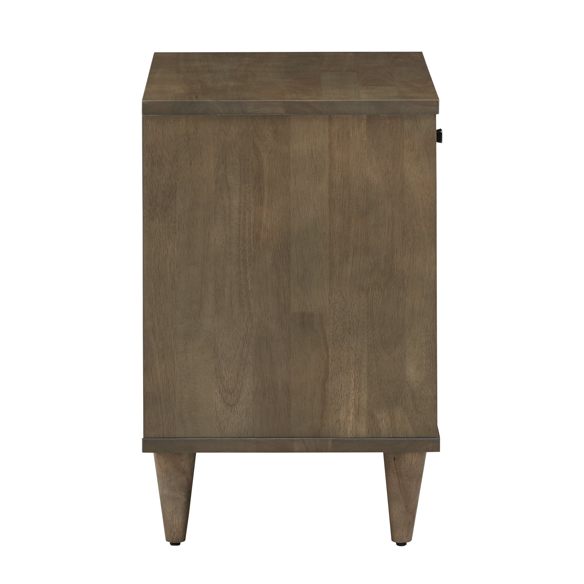 Weston Home Aleph 1-Drawer Wood Nightstand, Light Charcoal Grey Finish