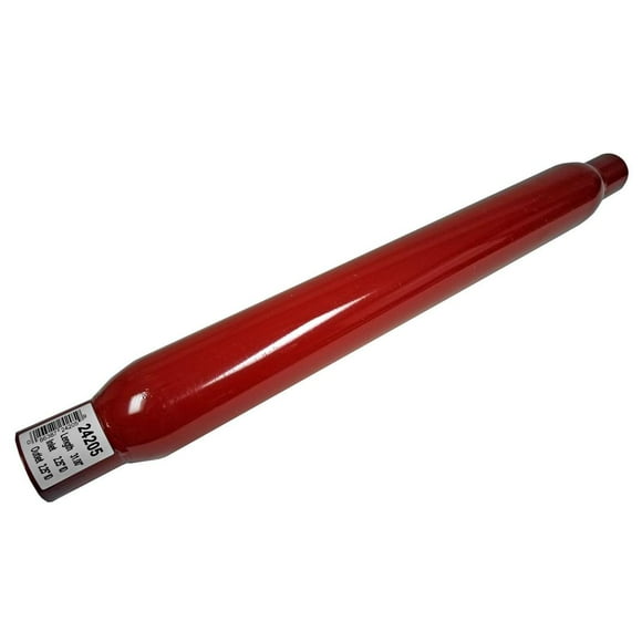 Dynomax Exhaust Muffler 24205 Thrush Glass Pack; Steel Case; Single 2-1/4 Inch Diameter Center Inlet; Single 2-1/4 Inch Diameter Center Outlet; 26 Inch Body/31 Inch Overall Length