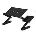 thumbnail image 1 of Soporte de mesa para computadora portátil plegable ajustable de 360° con ventilador doble de refrigeración y mouse board negro, 1 of 15