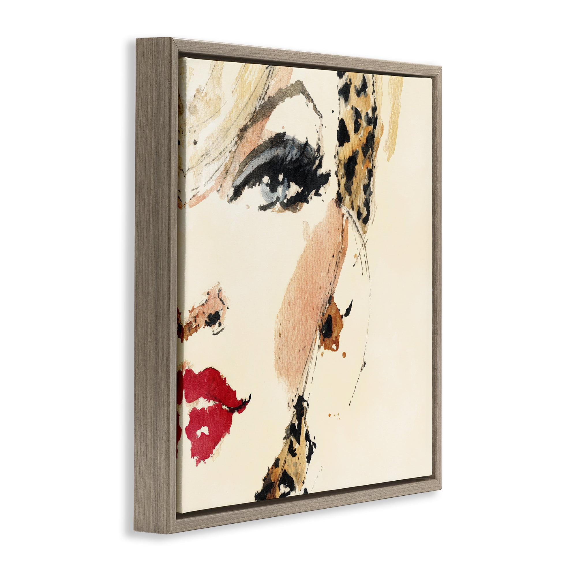 Stupell Industries Crimson Enigma Lipstick Brown Framed Floater Canvas Wall Art, design by Svetlana Aleynikova