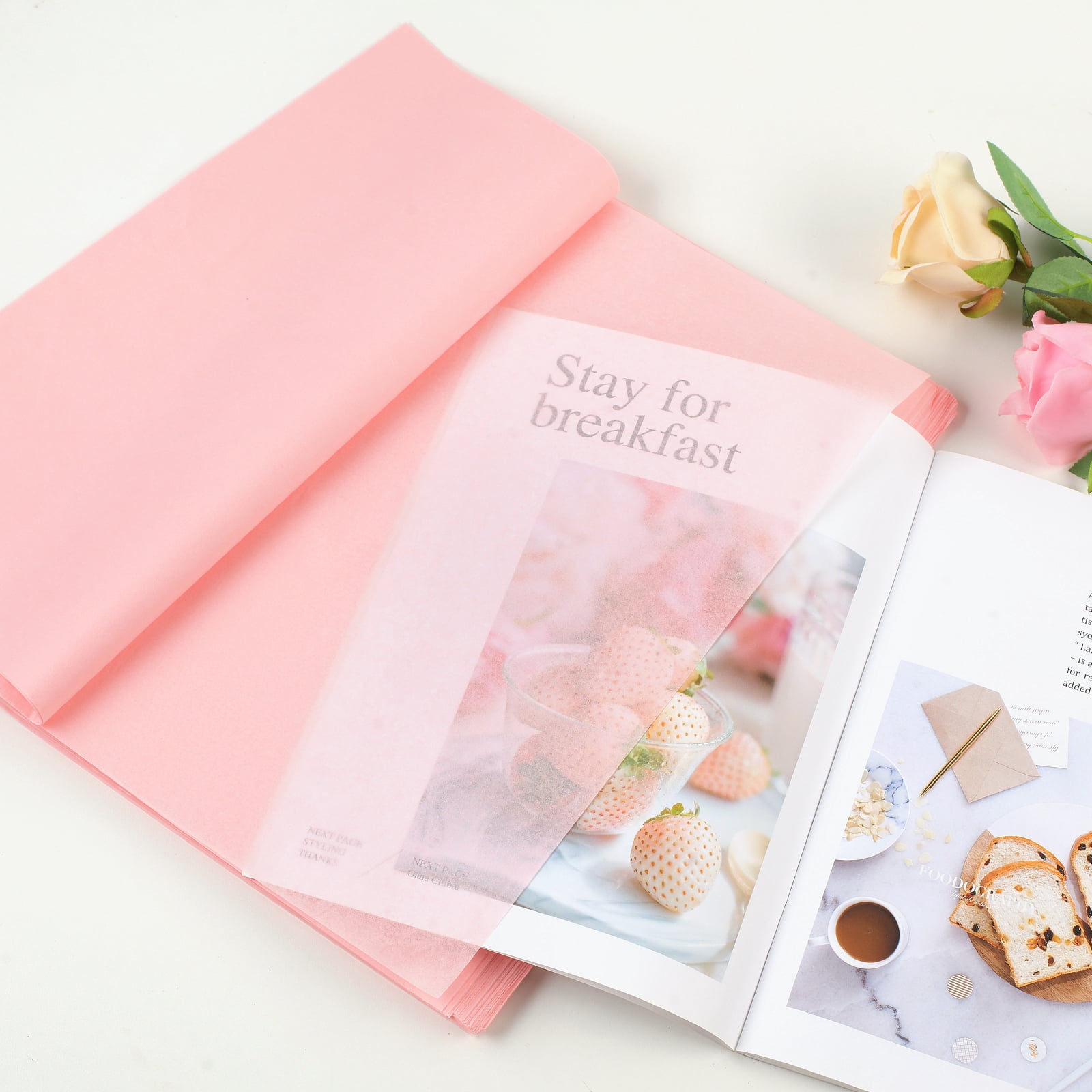 150 Pack Pink Gift Tissue Paper Bulk - 14" x 20" Small Sheets for Packaging, Wedding Favors, Floral Wraps and Arts & Crafts Projects, Pink