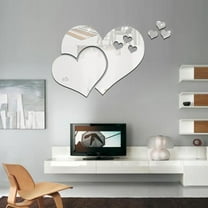 Bifavgk Heart Shape Mirror Wall Sticker 3D Art Wall Decal Removable Mirror Wall Sticker For Home Decoration Wallpaper Peel And Stick Wall Mirror Wall Art For Living Room