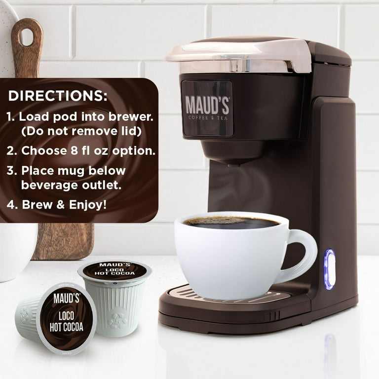 MAUD'S Dark Hot Chocolate Pods 18 ct Compatible with Keurig K Cups