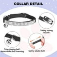 thumbnail image 3 of Minzimin  Pack of 2 Diamond Cat Collar,Adjustable Soft Velvet Leather Safe Kitten Collar with Shiny Rhinestones and Bells,Girl Boy Bling Cat Collars with Safety Elastic for Small Medium Cats, 3 of 8