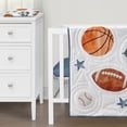 thumbnail image 5 of Sweet Jojo Designs Watercolor Sports Theme Boy Mini Crib Bedding Set 3 Piece, 5 of 6