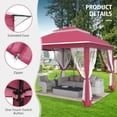 thumbnail image 5 of GAZEBETER 11' x 11' Pop up Gazebo with 4 Sidewalls Mosquito Netting-Waterproof and UV Resistant for Patios,Weddings,Pink, 5 of 9