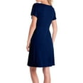 thumbnail image 3 of Efsteb Women's Nursing Dress Maternity Dress Round Neck Pleated Comfy Short Sleeve Casual Maternity Clothes Stretchy Pregnancy Solid Color（Dark Blue,S）, 3 of 3