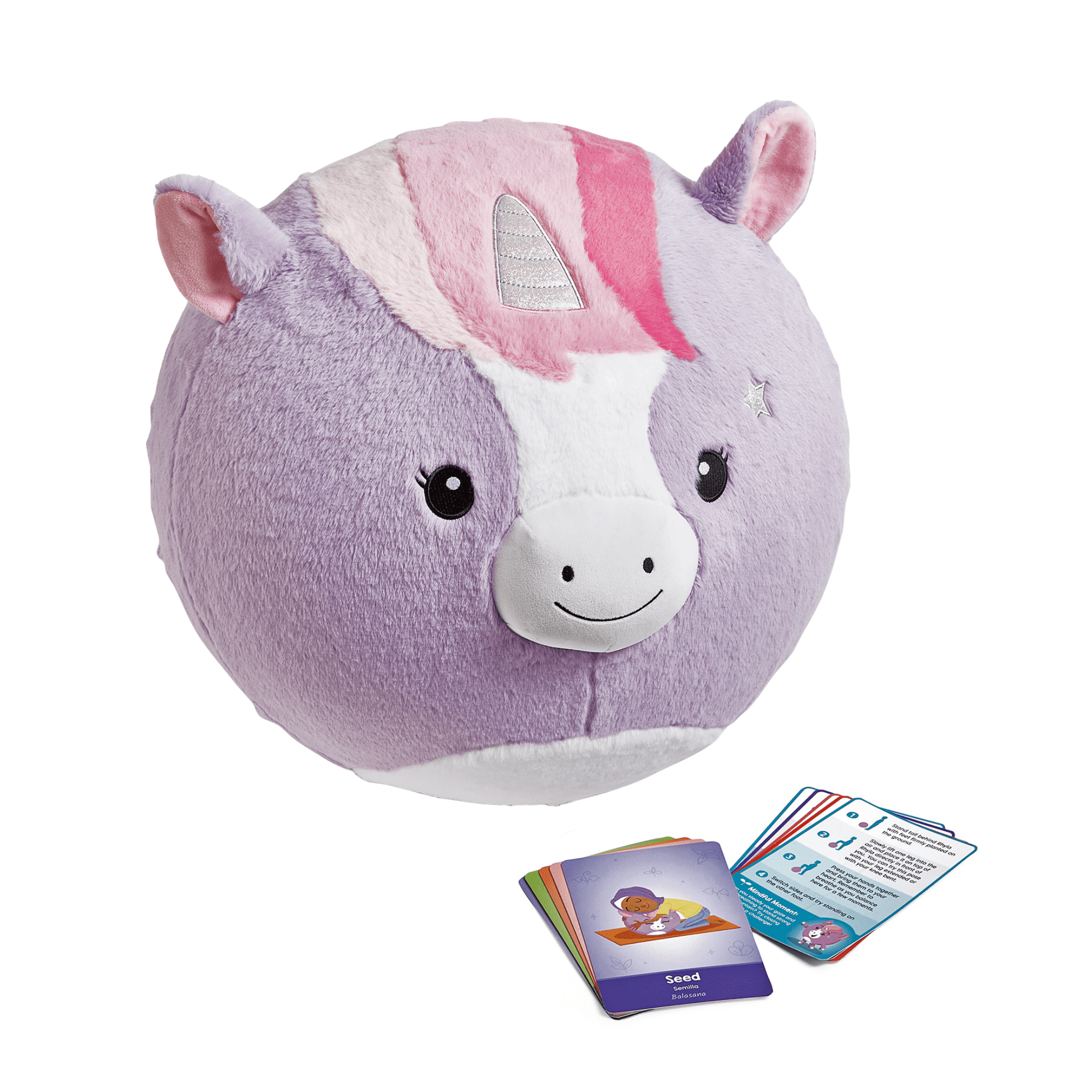 hand2mind BubblePlush Yoga Ball Buddy, Puppy, includes yoga cards