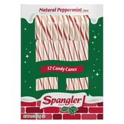 Spangler Natural Peppermint Flavor Christmas Candy Canes Stocking Stuffers, 5.3 oz, 12 Count