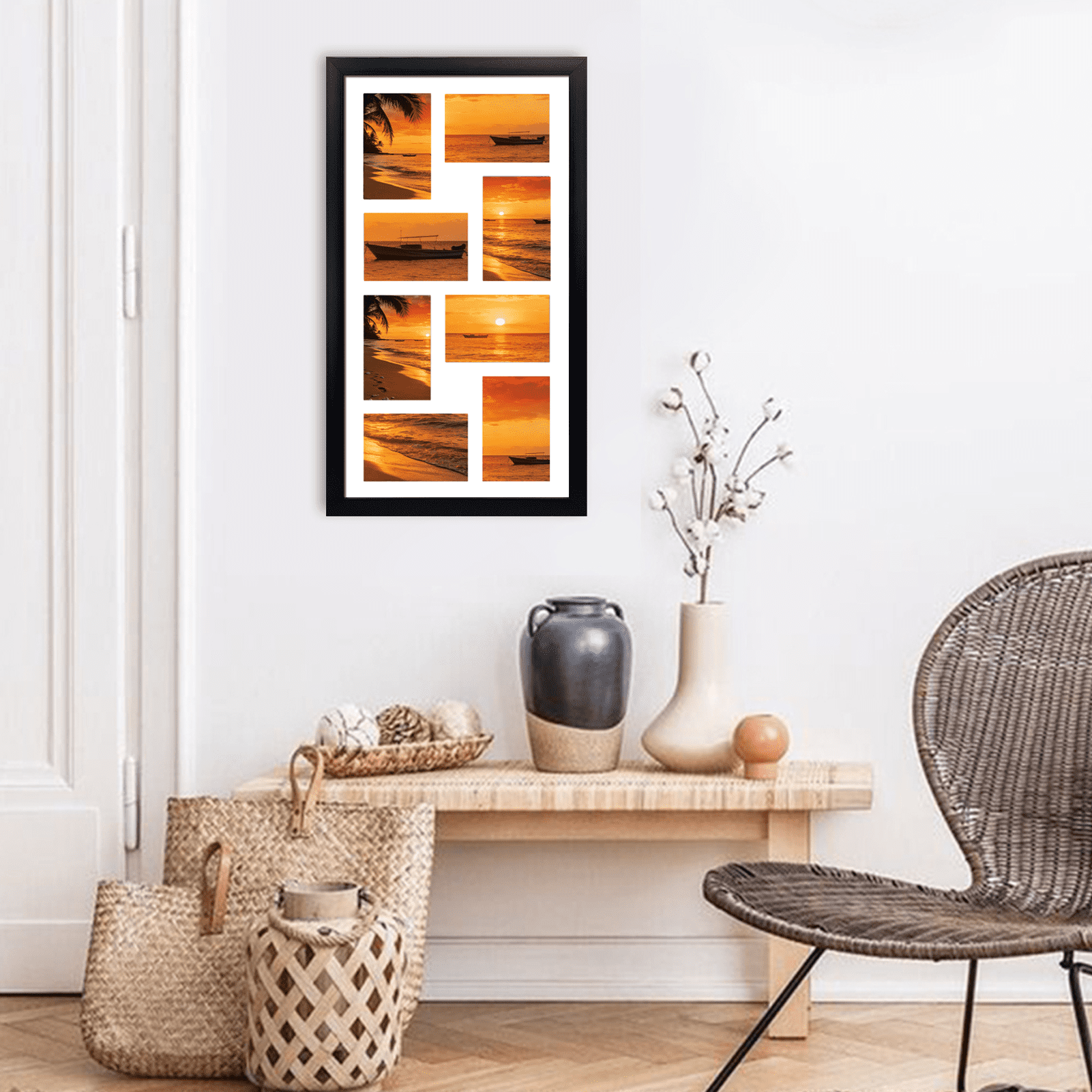 8 Opening 4x6 Collage Picture Frames Set of 2 for Wall Mounted
