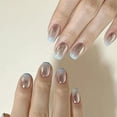 thumbnail image 4 of Simple Silver Short Fake Nails Not Hurting Hands Not Easy to Break for Young Sweet Cool Girls  Glue Models, 4 of 7