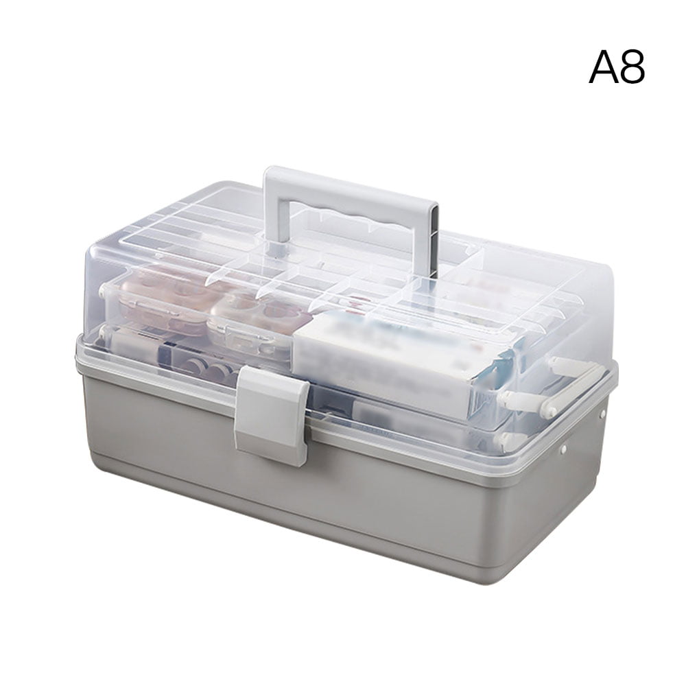 Operitacx Clear Container Medicine Storage Box Double-layer First Aid –  BABACLICK