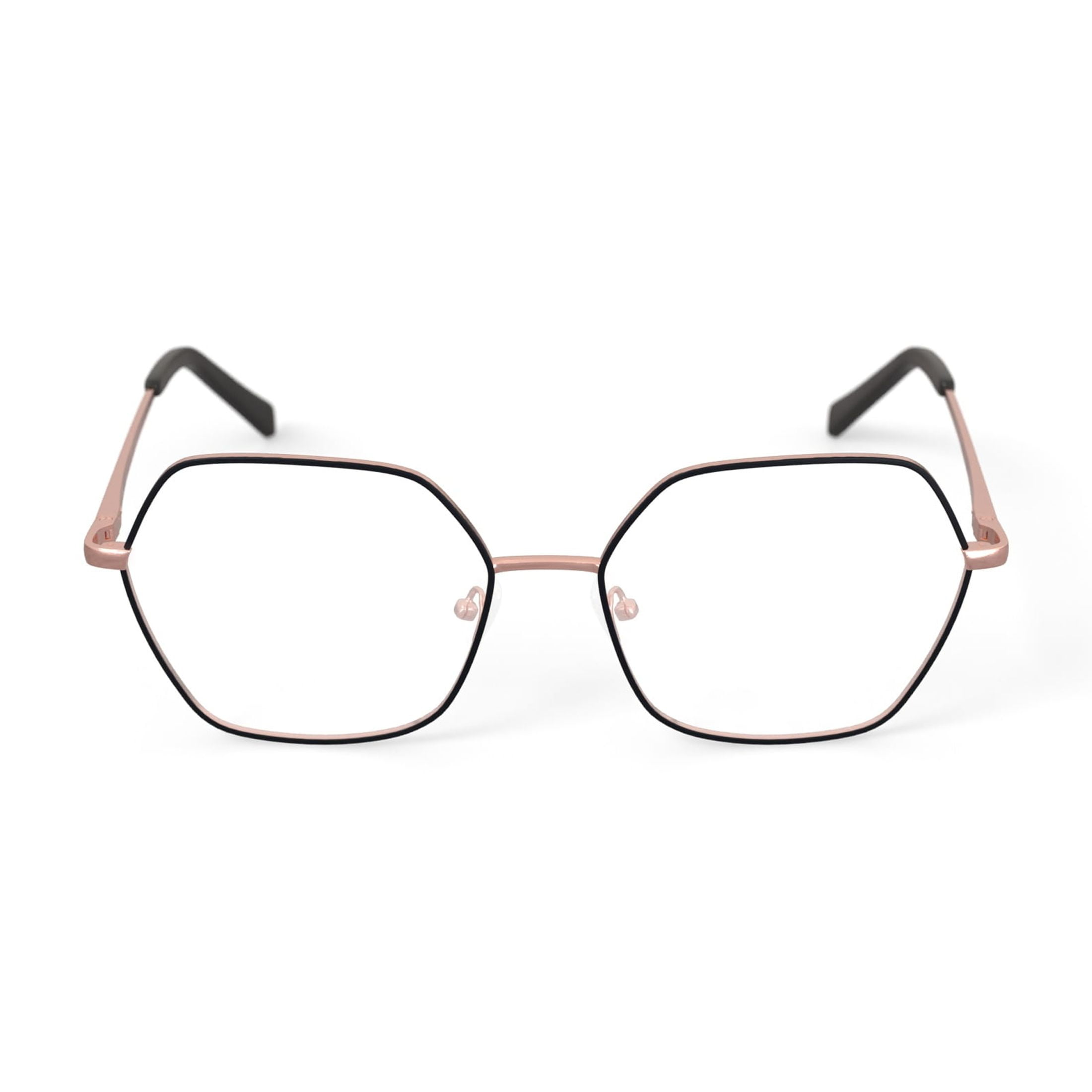 Keo Women’s Koda Oversized Prescription Eyeglasses with Case, Rose Gold/Black