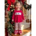 thumbnail image 3 of RUINIXCW Toddler Baby Girl Christmas Outfit Long Sleeve Tops and Plaid Pants 2Pcs, 3 of 8