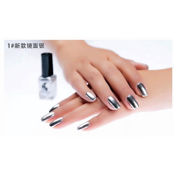 6Ml - #1 Mirror Silver - 6Ml Nail Polish, Nail Polish Easter Mother'S Day Nail Care Makeup Organizers
