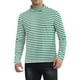 thumbnail image 1 of Camiseta de cuello alto a rayas INSPIRE CHIC para hombre, de manga larga, pullover, camiseta a rayas XL verde y blanca, 1 of 6