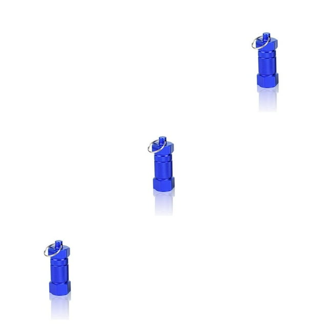 Baohd Mini Porte-Clés Étui à Pilules Organisateur Étanche Conteneur de Comprimés Réutilisable Boîte de Rangement de Voyage Cache Distributeur de Soins de Santé Bleu 3ensemble
