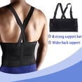 thumbnail image 4 of Work Back Brace Lower Back Pain Protection Belt Waist Trainer Lumbar Support Band with Shoulder Straps for Heavy Lifting Safety Black L, 4 of 6