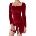 thumbnail image 1 of ITFABS Femmes Robe à Manches Longues Robe d'Automne Bodycon Mini, 1 of 2