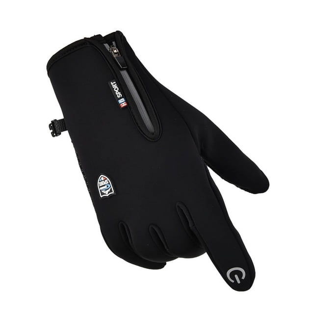 Guantes reflectantes con cremallera, impermeables, de terciopelo grueso, cálidos, resistentes al viento, para hombres y mujeres, para montar en tranvía, esquiar al aire libre, otoño e invierno