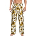 thumbnail image 2 of Goofa Sunflowers and Bees Printed Soft Pajama Pants for Men, Wide Leg Comfy Casual Lounge Yoga Pants-Small, 2 of 9