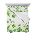 thumbnail image 7 of Quilts King Size Bedding Set, Spring Botanical Lightweight Quilted Comforter, Watercolor Ivy Ferns Leaves Ombre Green Soft Reversible Bedspread Coverlet with Pillow Covers for All Season, 96" x 106", 7 of 7