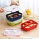 thumbnail image 1 of Fiambrera grande de 4 compartimentos y impermeable | Caja bento apta para microondas, plástico de grado alimentario, sellado hermético, incluye cubiertos, recipiente reutilizable para preparar, 1 of 8