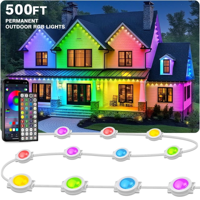 Luz exterior LITSOUL, 500 pies, impermeable, RGB, tira LED IP67