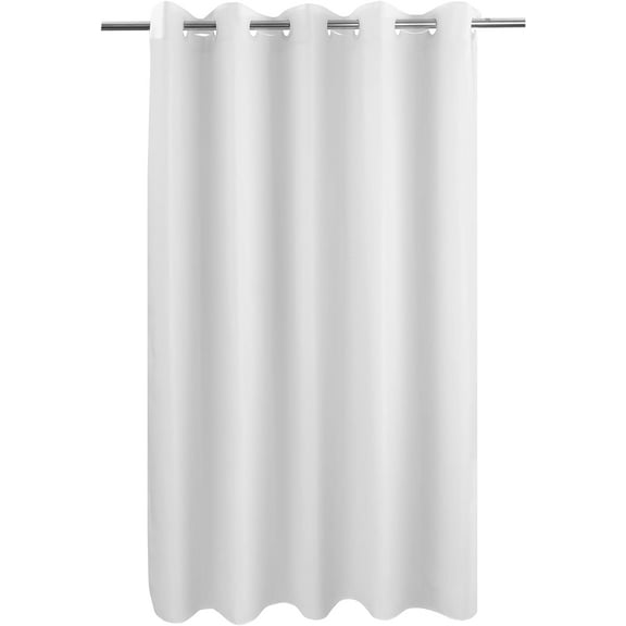 No Hook Shower Curtain Microfiber - Waterproof Soft Washable Fabric Shower Curtain or Liner with Magnets, Hotel Cloth Shower Curtain, White, Standard Size