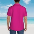 thumbnail image 6 of Xecao Darkmagenta print Hawaiian shirt - a stylish short-sleeve button-down for men, perfect for casual beach and tropical outings., 6 of 9