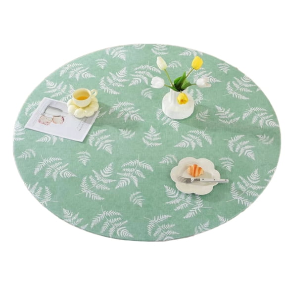 AUQ 48 Inch Round Table Cloth, Oil and Water Resistant PVC