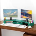 thumbnail image 2 of ANHXN desktop organizer and accessories, monitor stand with drawers and pen holders, office supplies desktop accessories, and workspace desktop organizer, 2 of 7