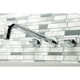 thumbnail image 2 of Kingston Brass KS8041CML Manhattan Two-Handle Wall Mount Roman Tub Faucet, Polished Chrome, 2 of 7