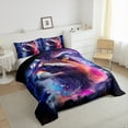 thumbnail image 5 of Cartoon Racoon Full Bedding Sets Watercolor Animal Comforter Set , Psychedelic Galaxy Stars Down Comforter Rainbow Graffiti Bedding Comforter Sets, Trippy Nebula Cosmos Duvet Insert, 5 of 7