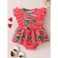 thumbnail image 2 of EYIIYE Enfants Bambin Fille Robe Romper 3M 6M 9M 12M 18M Bébé une Seule Pièce Combinaisons Volant Bodys Sans Manches Pastèque Impression Col Rond Playsuiion Vêtements d'Été Mignons pour Tous les Jours Occasionnels, 2 of 7
