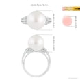 thumbnail image 5 of ANGARA South Sea Cultured Pearl Ring with Pave-Set Diamonds in 14K White Gold for Women | June Birthstone, Birthday, Anniversary, Jewelry Gift for Women | Pearl Ring, 5 of 9
