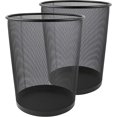 thumbnail image 1 of Un juego de 2 botes de basura para el hogar sin tapa Gran hotel creativo Gran capacidad Hierro Piso de almacenamiento simple Bote de basura simple de usos múltiples - Negro, 1 of 5