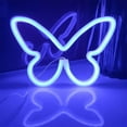 thumbnail image 4 of Mariposa Letrero De Neón Luz 5V Luz De Noche Led Atmósfera Pared Lámpara De Neón Decoración De Arte Para El Hogar Habitación De Los Niños Dormitorio Sala De Juegos Bar Fiesta,Azul Muyoka Hogar, 4 of 6