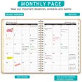 thumbnail image 5 of PEONAVET Book Book 2025 Kraft Paper Notebook A5 Coil Diary English Planner Work and Sports Schedule Book, 5 of 5