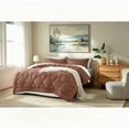 thumbnail image 2 of Bedtreat King Comforter Sets，7-Pieces Reversible Bedding Sets，Bed in a Bag with Comforter， Flat Sheet and Fitted Sheet, Pillowcases & Shams，Coffee/Sand Dollar, 2 of 8