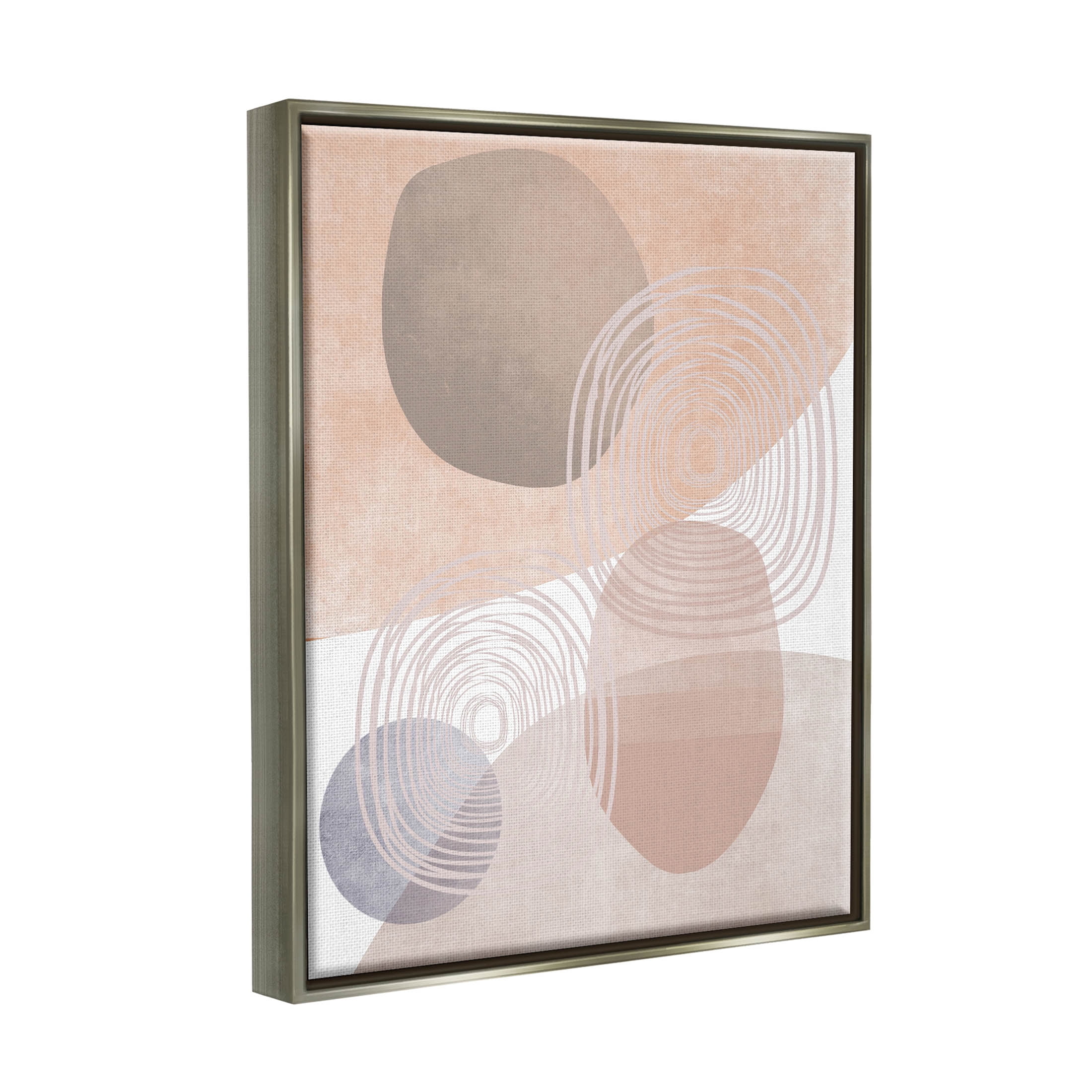 Spiraled Pastel Round Shapes Abstract Graphic Art Luster Gray Framed Art Print Wall Art