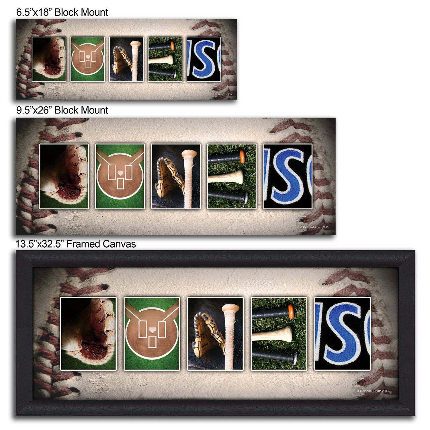 Personalized Baseball Name Wall Art, Live Previews, Choose Each Photos, Multiple Options