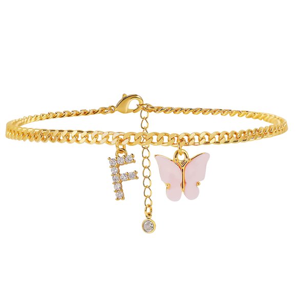 Anklet Jewelry Initial Anklet for Women – Delicate Foot Chain with Lettered Charm for Stylish Everyday Accessory