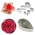 Rose Cutter Water Drop Shape Fondant Flower Mold Petal Stencils Cookie