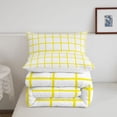thumbnail image 5 of Manfei Contemporary Grid Twin Comforter Sets,Checkered Art Bedding Set,White Yellow,Reversible,2pcs,1 Comforter and 1 Pillowcase,2pcs,1 Comforter and 1 Pillowcase, 5 of 7