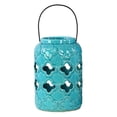 thumbnail image 1 of Urban Trends Ceramic Cylindrical Lantern with Cutout Quatrefoil Design, 1 of 2