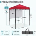 thumbnail image 3 of EAGLE PEAK 6 x 4 Pop-up Canopy, Adjustable Height,Straight Lightweight Compact Portable Tent, Red, 3 of 9