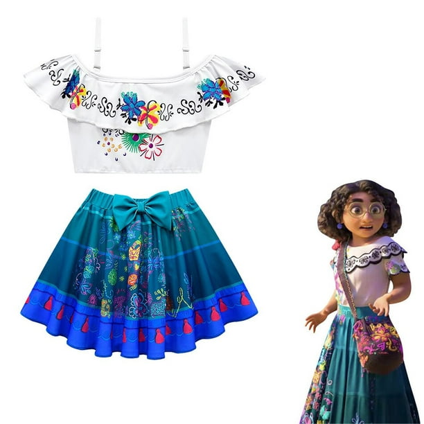 Encanto Disney Charm Costume Princess Dress Mirabel Madrigal Cosplay  Dresses Summer Girl kid's Dress Vestido For Birthday Party 